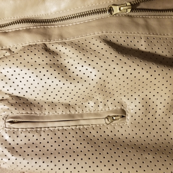 Women's Tan Color Faux Leather Jacket - Picture 6 of 13